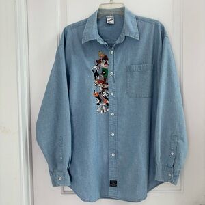 Unisex Warner Bros Looney Tunes Denim Long Sleeve Shirt